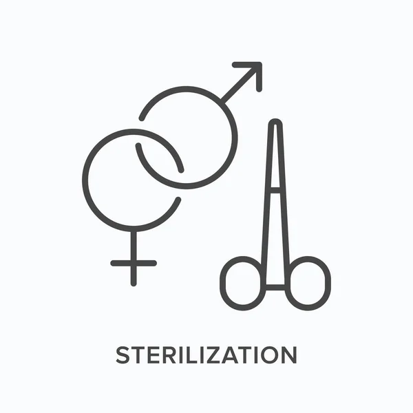 Sterilization Flat Line Icon Vector Outline Illustration Forceps Black Thin — 图库矢量图片