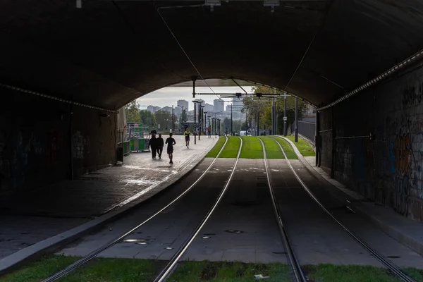 Paris Frankreich 2019 Canal Lourcq Straßenbahntunnel — Stockfoto