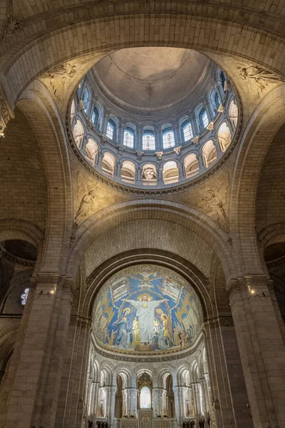 Paris Franța 2021 Districtul Montmartre Vedere Interiorul Bazilicii Sacre Coeur — Fotografie, imagine de stoc