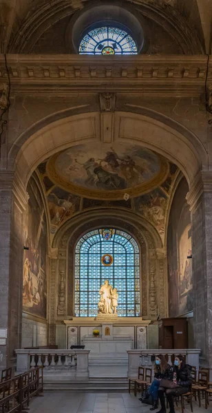 Paris Franța 2021 Districtul Saint Germain Des Pres Vedere Biserica — Fotografie, imagine de stoc