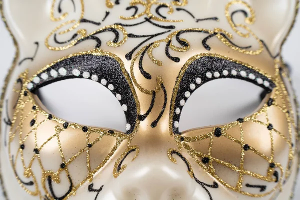 フランス 2021年 仮面の女性のパックショット キラキラしたカラフルな猫のマスク — ストック写真