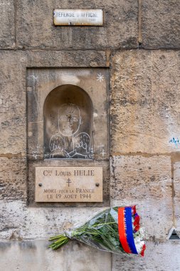 Paris - 11 13 2021: Paris 'ten komuta subayı Louis Helie' nin anısına