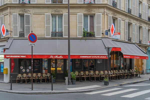 Paris France 2021 Table Chaise Bistrot Typiques — Photo