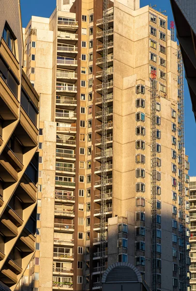 Paris France 2021 Flandres District Modern Facade Building Sunrise — Stock Photo, Image