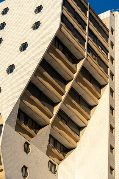 Paris França 2021 Distrito Flandres Fachada Moderna Edifício Nascer Sol — Fotografia de Stock