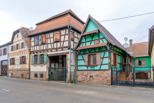 Goxwiller France 2021 View Colorful Houses Street Goxwiller — Stockfoto