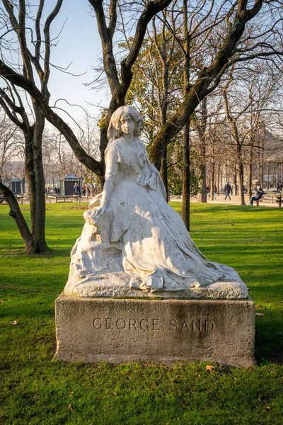 2022年1月15日 法国巴黎 卢森堡花园 公园内的乔治沙丘景观 — 图库照片