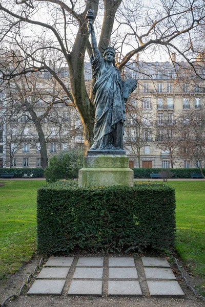 Paris France 2022 Jardin Luxembourg Vue Statue Liberté Intérieur Parc — Photo
