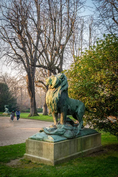 Parigi Francia 2022 Giardino Del Lussemburgo Veduta Della Statua Del — Foto Stock