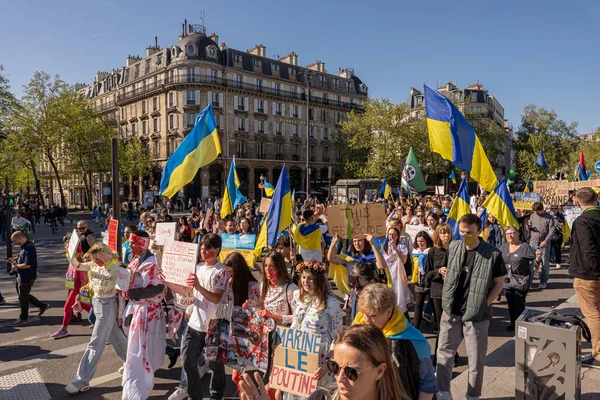 Ukrayna Daki Savaşa Karşı Gösteri Ukrayna Gösterisi Için Mart Ayındaki — Stok fotoğraf