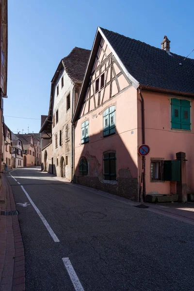 Vue Des Façades Des Maisons Alsaciennes Traditionnelles — Photo