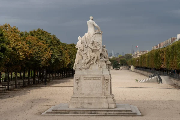 Jardin Des Tuileries Vue Sculpture Ferry Jules Dans Parc Des — Photo