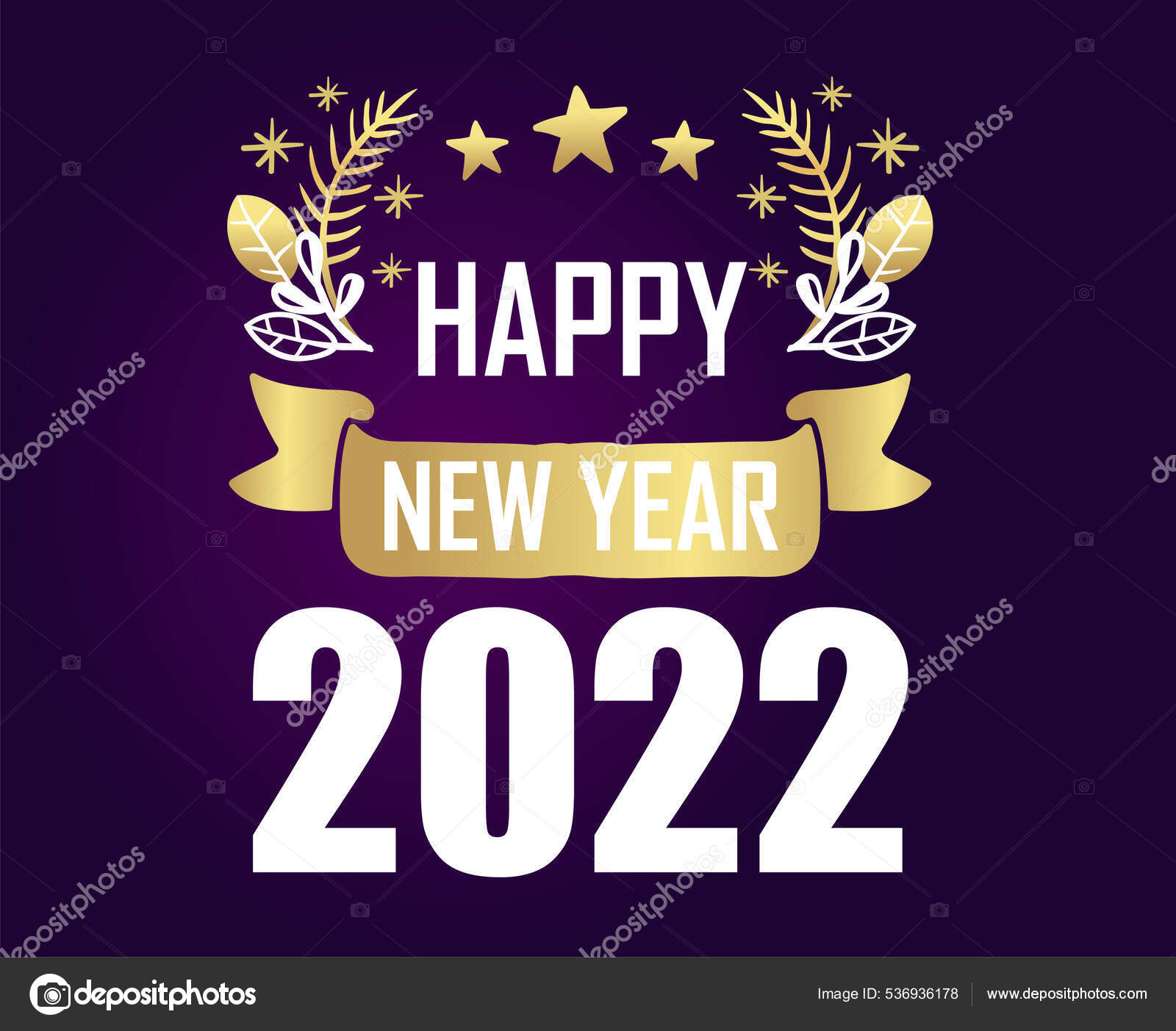 Happy New Year 2022 Design Abstractホリデーベクトルイラスト紫グラデーション背景の