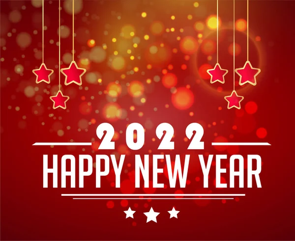 Mutlu yıllar 2022 Soyut Tatil Tasarımı Vektör İllüstrasyonu Kırmızı Gradyalı Beyaz