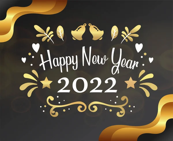 Mutlu yıllar 2022 Tasarım Vektörü Soyut Tatil Resimleri Beyaz ve Siyah Arkaplan Altını