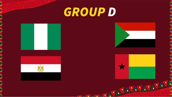 Can Cameroon 2021 Group African Cup Football Teams Nigeria Egypt — Stockový vektor