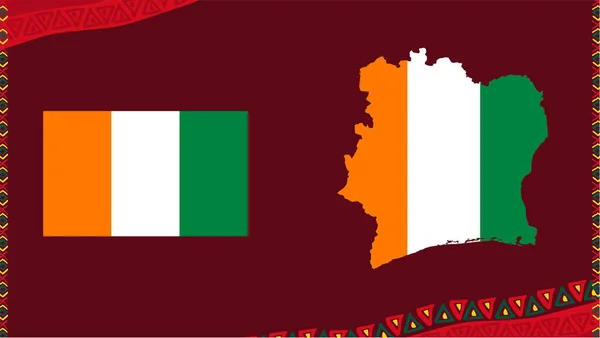 Can Cameroon 2021 Cote Ivoire Map Flag Design Group African — стоковый вектор