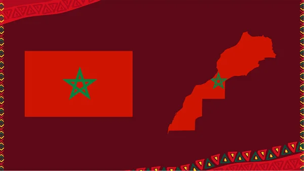 Can Cameroon 2021 Morocco Map Flag Design Group African Cup — Vector de stock