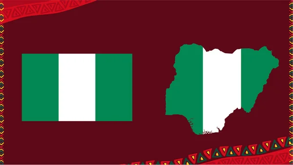Can Cameroon 2021 Nigeria Map Flag Design Group African Cup — стоковый вектор