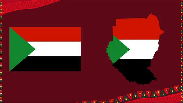 Can Cameroon 2021 Sudan Map Flag Design Group African Cup — Stok Vektör