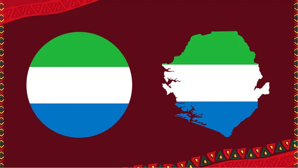 Can Cameroon 2021 Sierra Leone Map Flag Group African Cup — Stock vektor