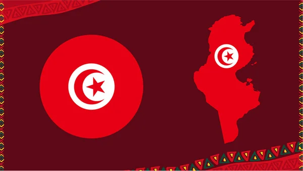 Μπορεί Καμερούν 2021 Τυνησία Χάρτης Και Σημαία Ομάδα Αφρικανική Κύπελλο — Διανυσματικό Αρχείο