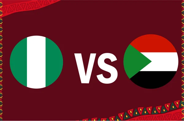 Diseño Can Camerún 2021 Grupo Nigeria Sudán Copa Africana Equipos — Vector de stock