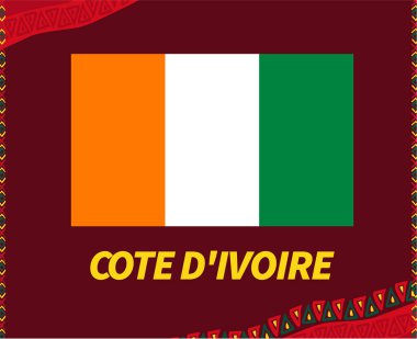Kamerun 2021 Fildişi Sancak Afrika Kupası Futbol Takımları Tasarım Vektörü İllüstrasyonu