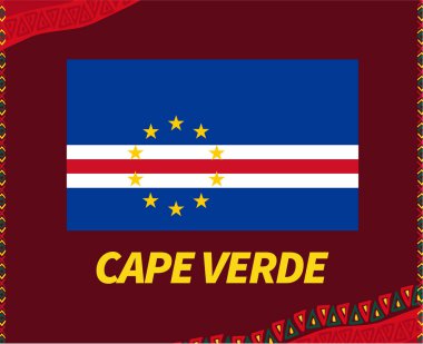 Kamerun 2021 Cape Verde Afrika Kupası Futbol Takımları Tasarım Vektörü İllüstrasyonu