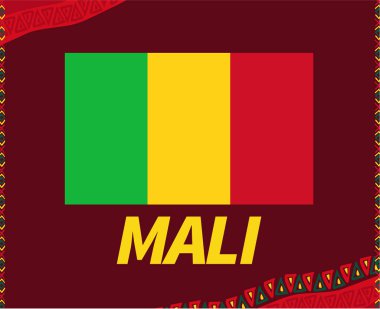 Kamerun 2021 Mali Bayrak Afrika Kupası Futbol Takımları Tasarım Vektörü İllüstrasyonu