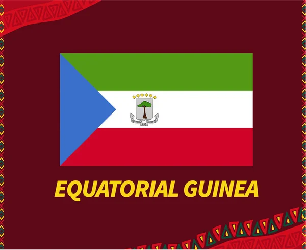 Kan Kamerun 2021 Ekvatorialguinea Flagga Afrikanska Cup Fotboll Lag Design — Stock vektor