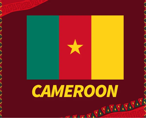 Can Cameroon 2021 Kamerun Zászló Afrikai Kupa Football Csapatok Design — Stock Vector