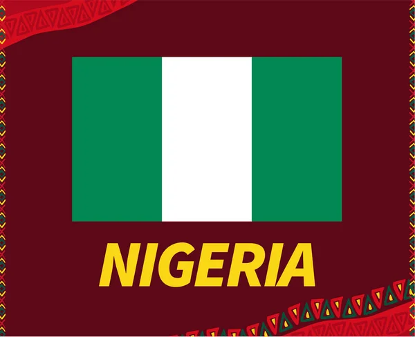 Камерун 2021 Нигерия Флаг Африки Кубок Футбольных Команд Дизайн Векторной — стоковый вектор