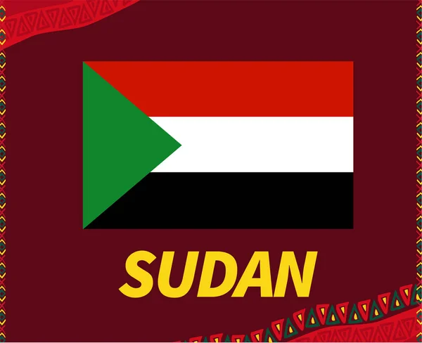 Can Cameroon 2021 Sudán Bandera Copa Africana Fútbol Equipos Diseño — Vector de stock