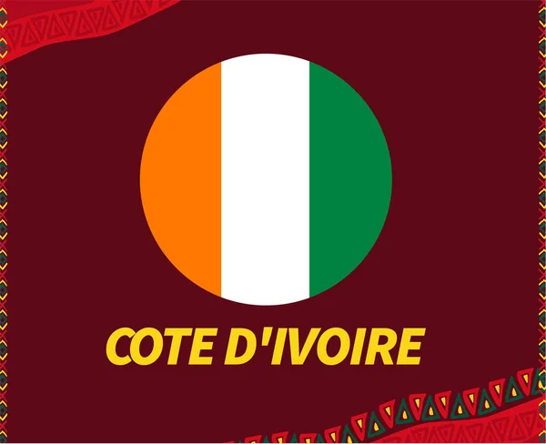 カメルーン2021 Cote Ivoire Flag Group Eアフリカカップサッカーチームデザインベクトルイラスト — ストックベクタ