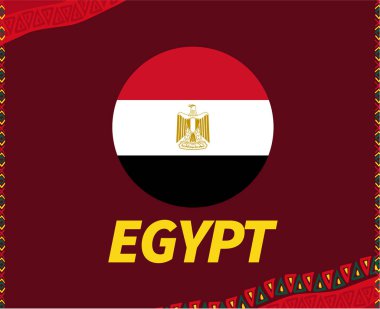 Kamerun 2021 Mısır Bayrak Grubu D Afrika Kupası Futbol Takımları Tasarım Vektörü İllüstrasyonu