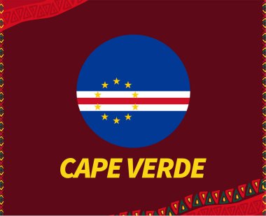Kamerun 2021 Cape Verde Bayrak Grubu A Afrika Kupası Futbol Takımları Tasarım Vektörü İllüstrasyonu