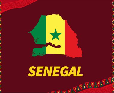 Kamerun 2021 Senegal Harita Grubu B Afrika Kupası Futbol Takımları Tasarım Vektörü İllüstrasyonu