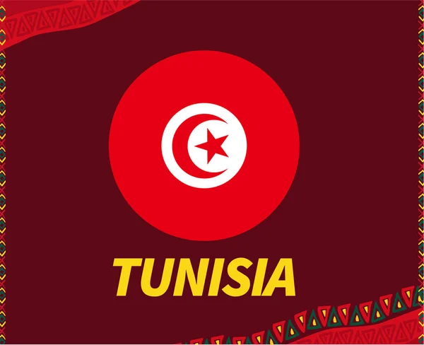 Can Cameroon 2021 Tunisia Flag Group Teams African Cup Football — Stock Vector