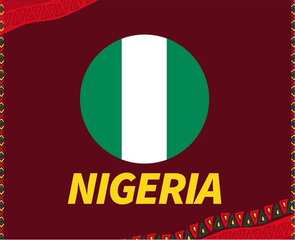 Камерун 2021 Нигерия Флаг Группа Африканский Кубок Дизайн Векторной Иллюстрации — стоковый вектор