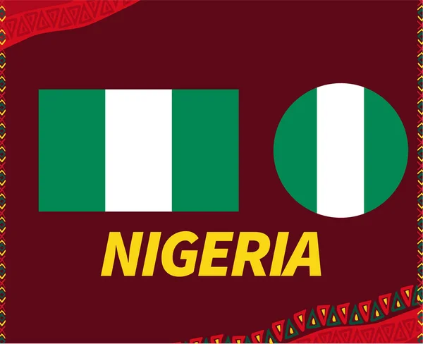 Камерун 2021 Нигерия Флаги Группа Африканский Кубок Дизайн Векторной Иллюстрации — стоковый вектор