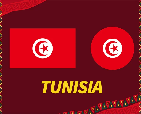 Can Cameroon 2021 Tunézia Zászlók Csoport Csapatok Afrikai Kupa Football — Stock Vector
