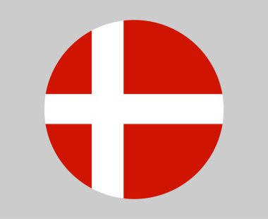 Danemark Ulusal Avrupa Amblem Simgesi Vektör İllüstrasyonu Soyut Tasarım Elemanı
