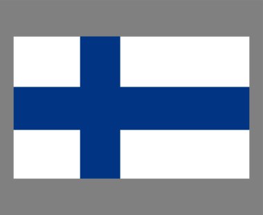 Finlandiya Ulusal Avrupa Bayrağı Sembol Simgesi Vektör İllüstrasyonu Soyut Tasarım Elemanı