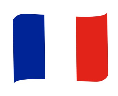 France Flag Ulusal Avrupa Amblem Simgesi Simge Simgesi Vektör İllüstrasyon Soyut Tasarım Elemanı