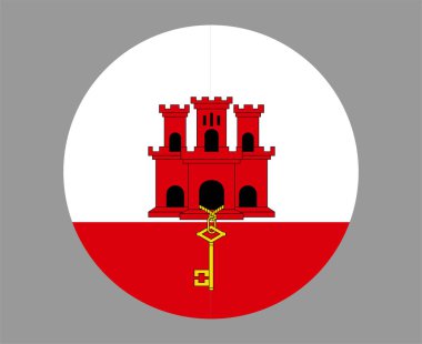 Cebelitarık Ulusal Avrupa Amblem Simgesi Vektör İllüstrasyonu Soyut Tasarım Elemanı