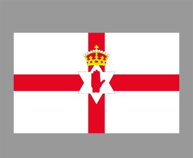 Kuzey İrlanda Bayrağı Ulusal Avrupa Sembol Simgesi Simgesi Vektör Resimleri Soyut Tasarım Elemanı