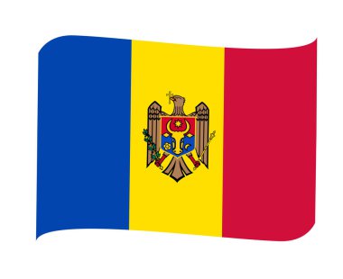 Moldova Ulusal Avrupa Bayrağı Amblem Simgesi Simgesi Vektör İllüstrasyonu Soyut Tasarım Elemanı