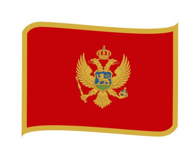 Karadağ Ulusal Avrupa Bayrağı Amblem Simgesi Simgesi Vektör İllüstrasyon Soyut Tasarım Elemanı