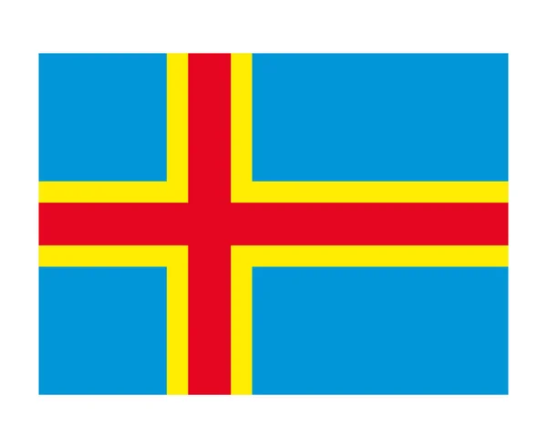 Aland Flag National Europe Embleem Symbool Icoon Vector Illustratie Abstract — Stockvector